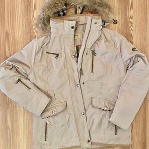 Authentic Burberry Brit Down Jacket w/ Fur Collar